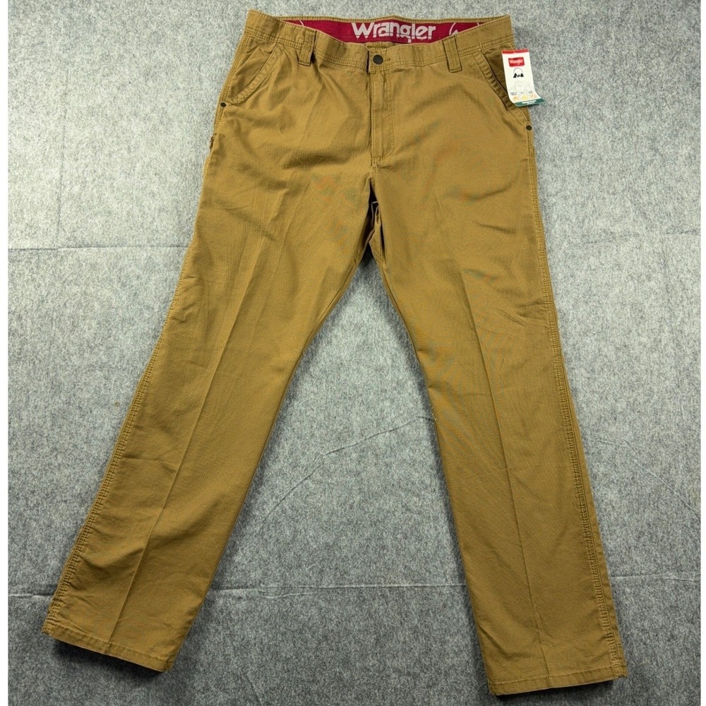 Wrangler Men's Pants 40X32 Outdoor Rugged Utility Straight Brown Flex Waistband